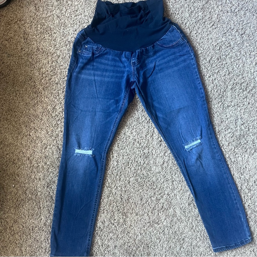Indigo Blue Women's Dark Blue Maternity Jeggings XL